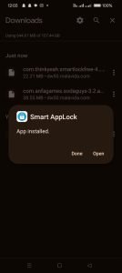 Smart AppLock apk installed