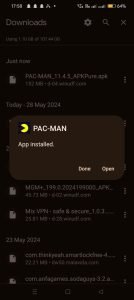 Pac-Man apk installed