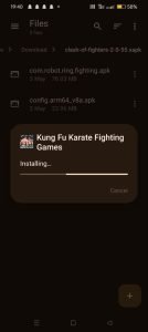 Clash of Fighters apk installing