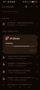 X2 Blocks apk installing