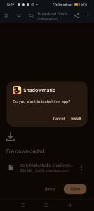 Shadowmatic apk installed