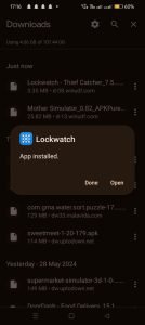 Lockwatch apk installed