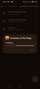 Creatures of the Deep apk installing