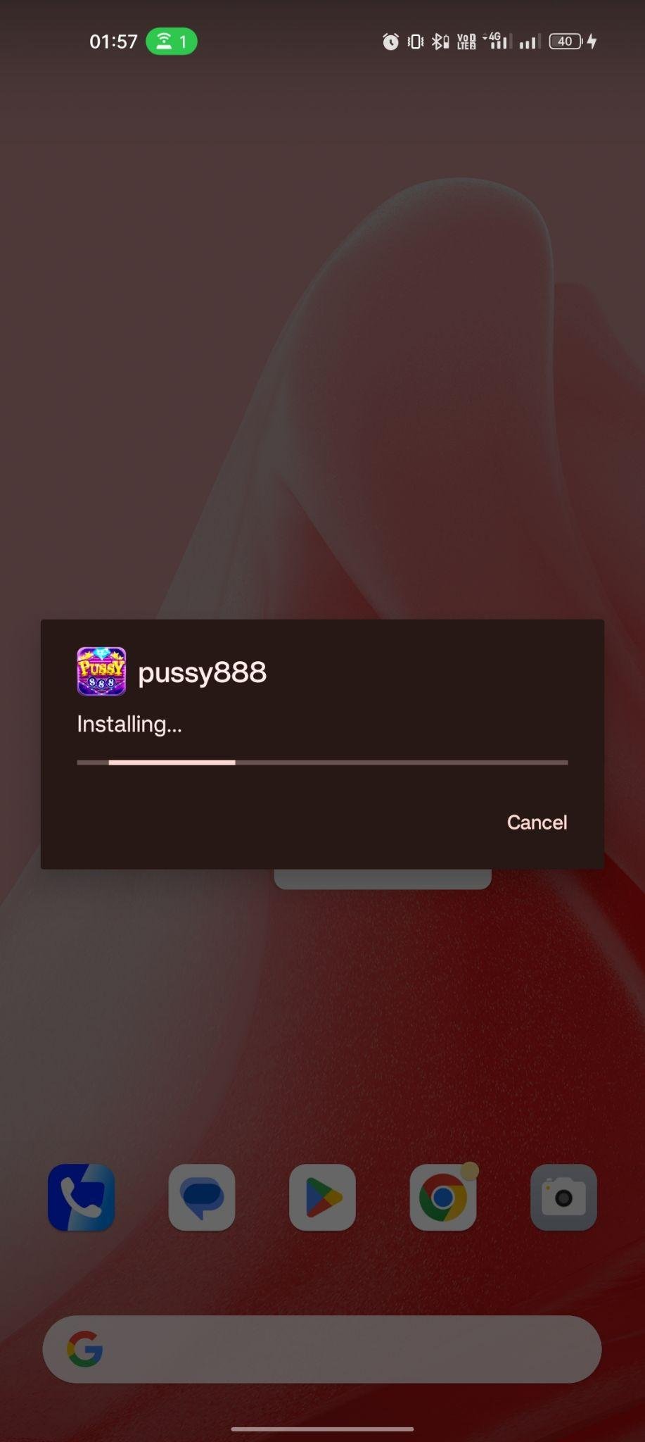 Puss888 apk installing