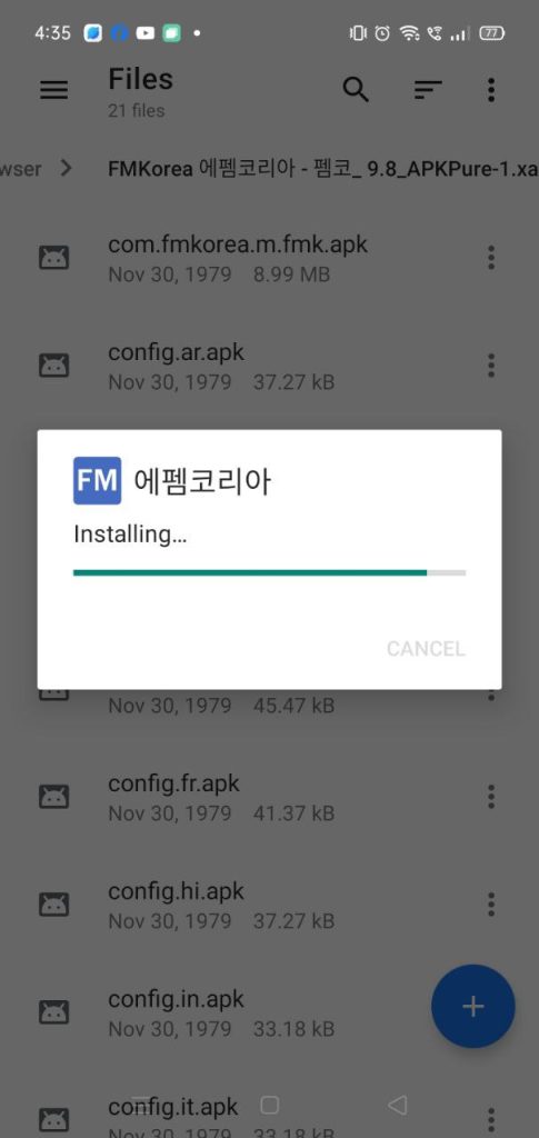 FMKore­a apk installing