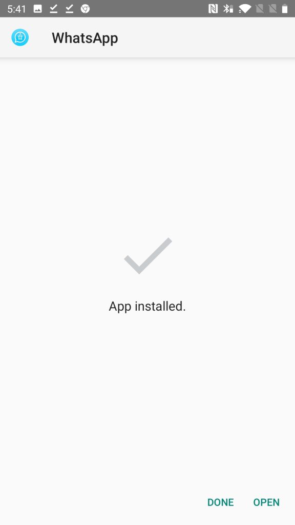 WhatsApp Blue Installed