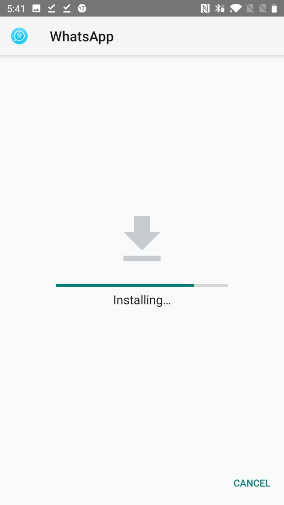 WhatsApp Blue Installing