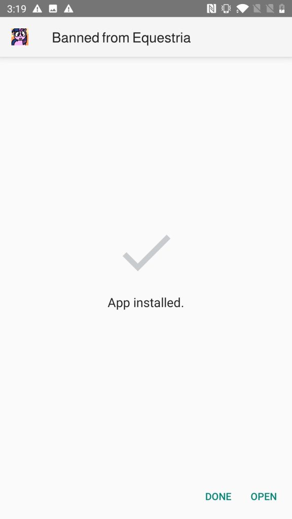 Banned from Equestria (Daily) 1.5 APK installed