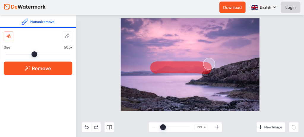 manually remove watermarks in Dewatermark.ai