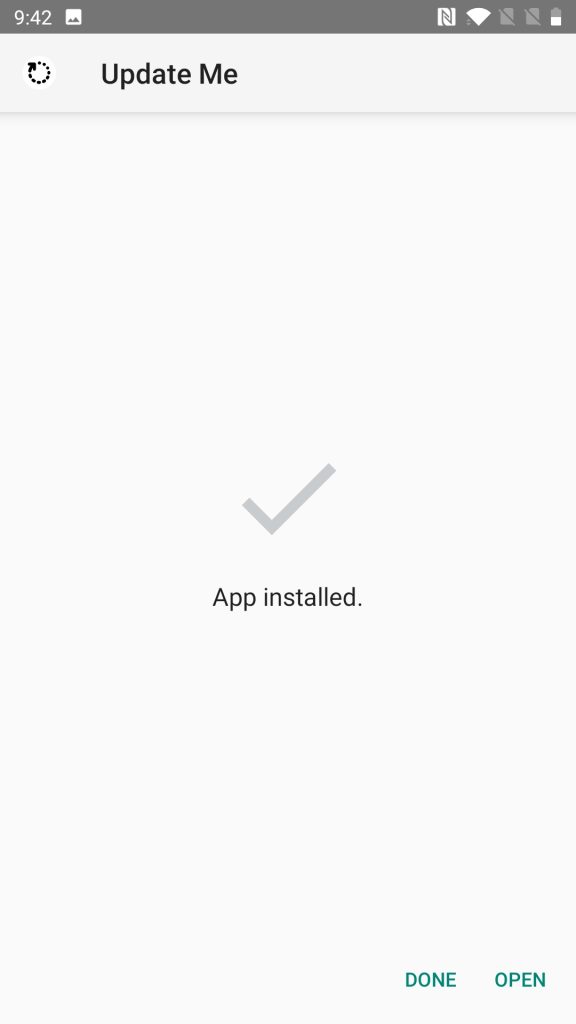 Update Me APK installed