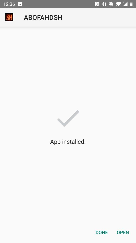 Abofahdsh APK installed