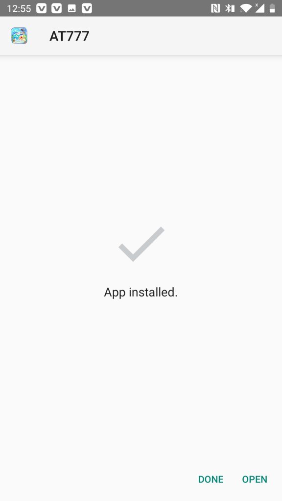 AT777 APK installed