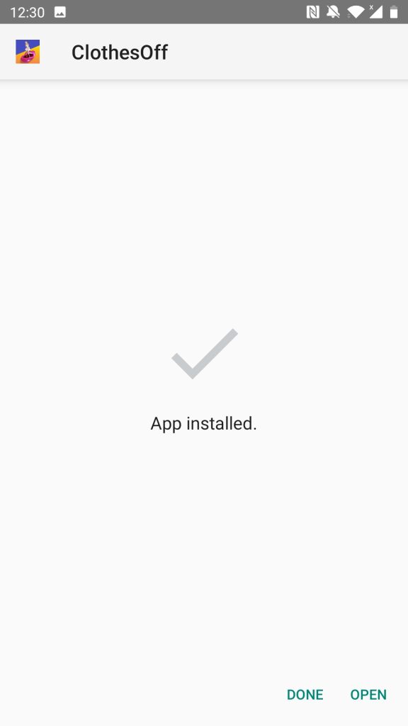 Clothoff.io APK installed