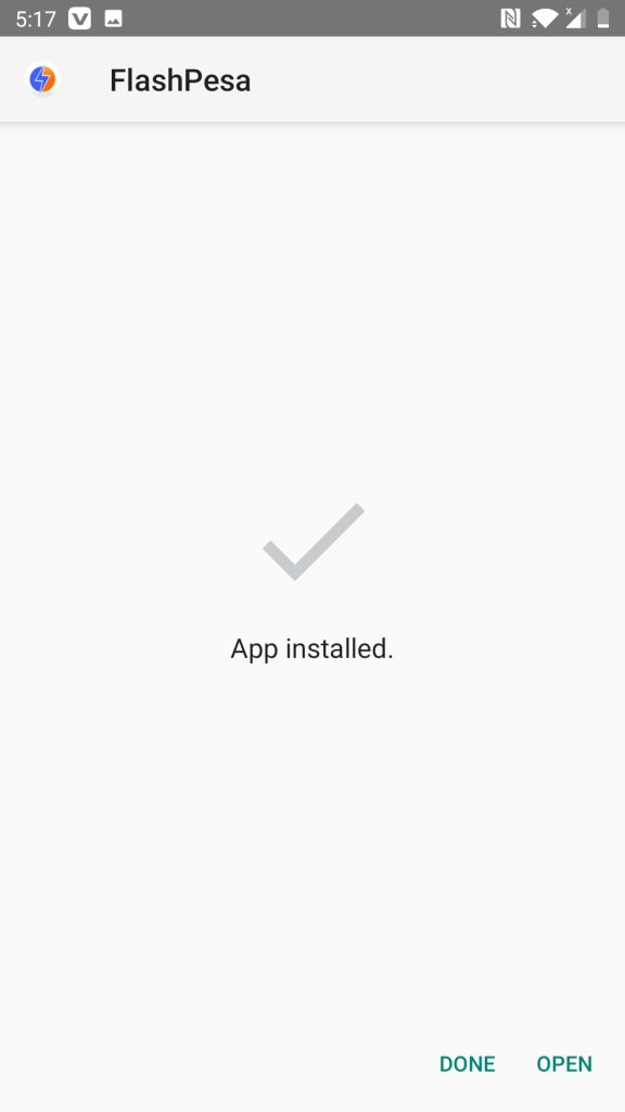 FlashPesa APK installed