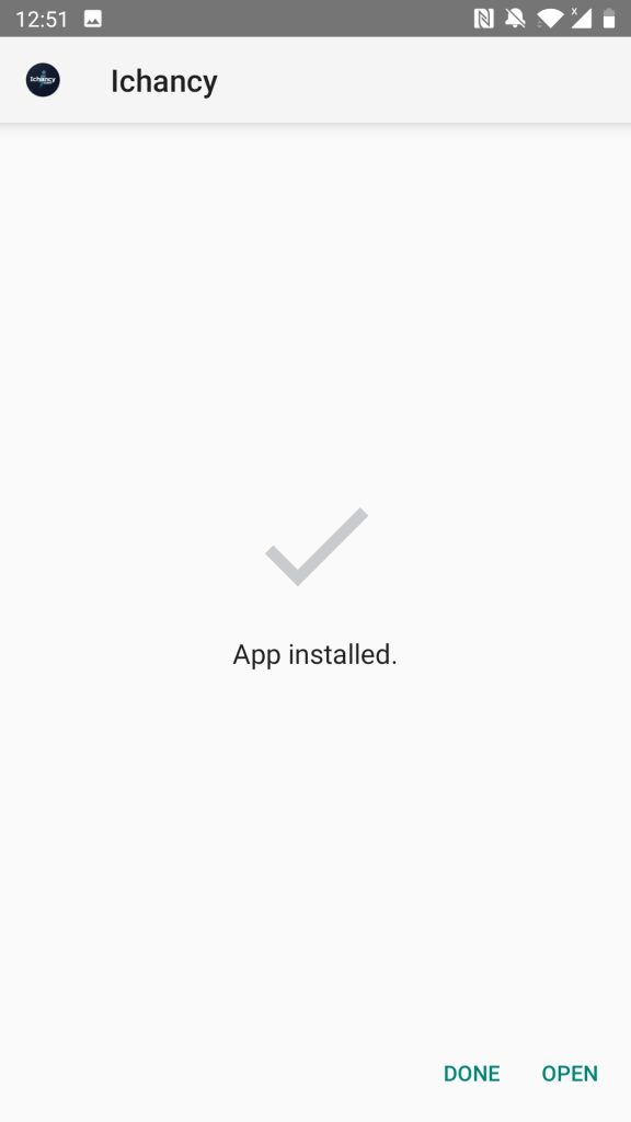 Ichancy APK installed