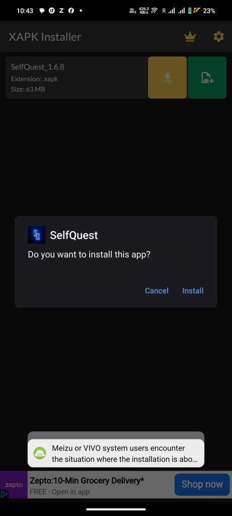 install SelfQuest