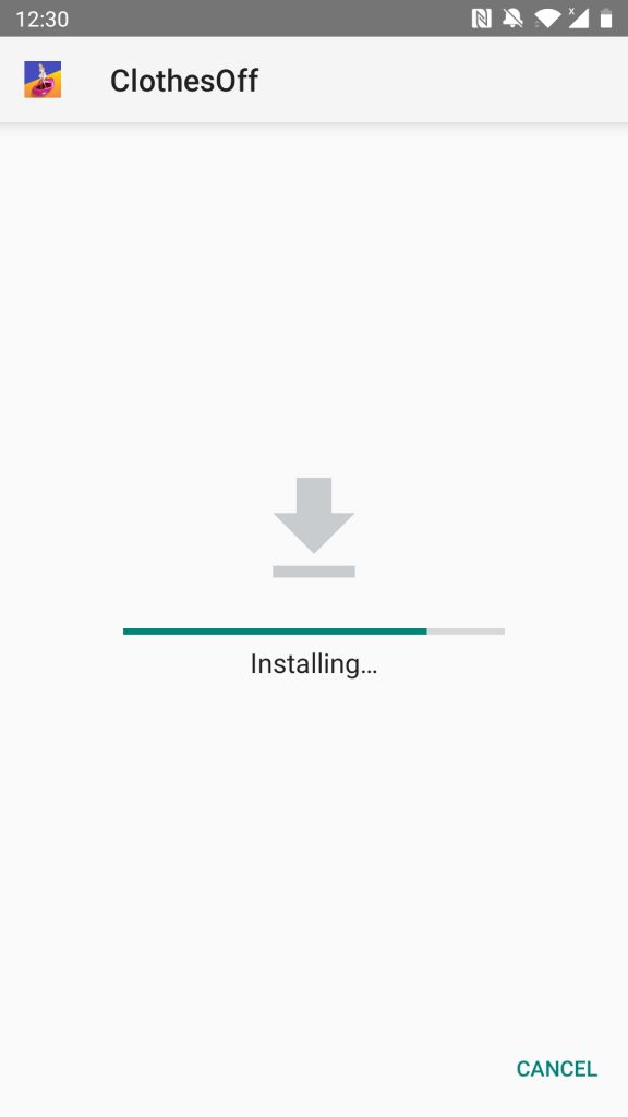 Clothoff.io APK installing