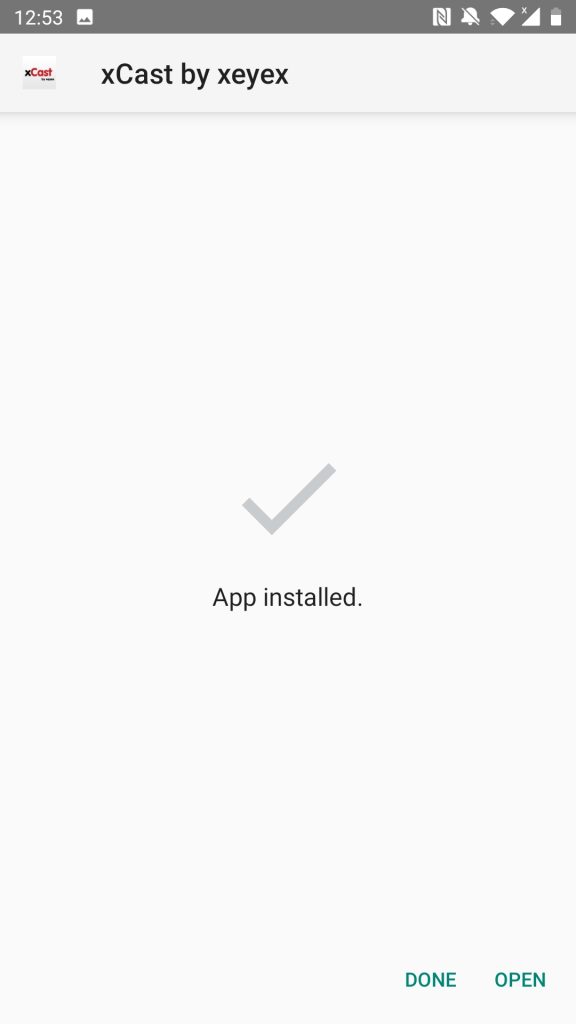 Xcast APK installed