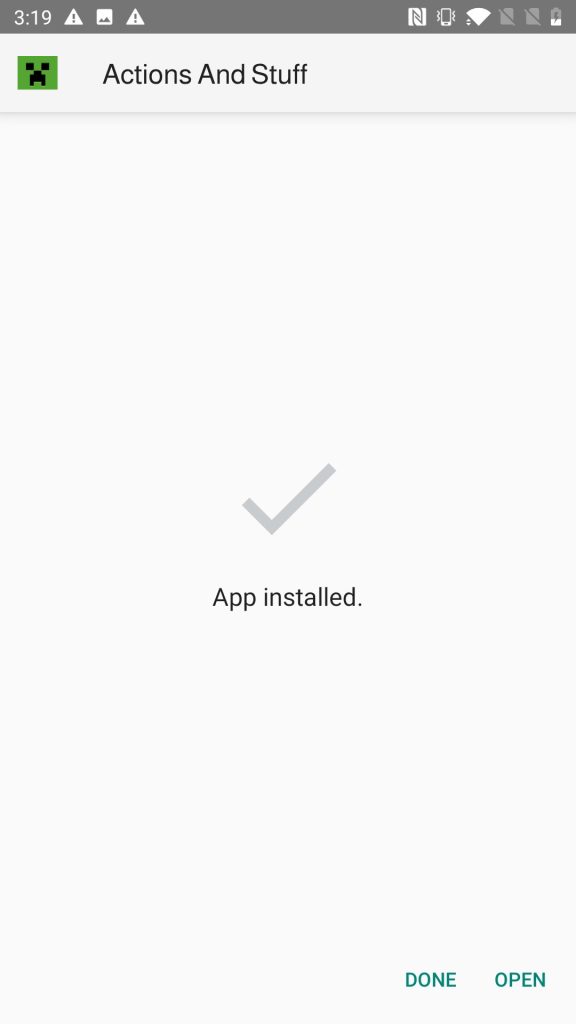 Actions And Stuff APK installed