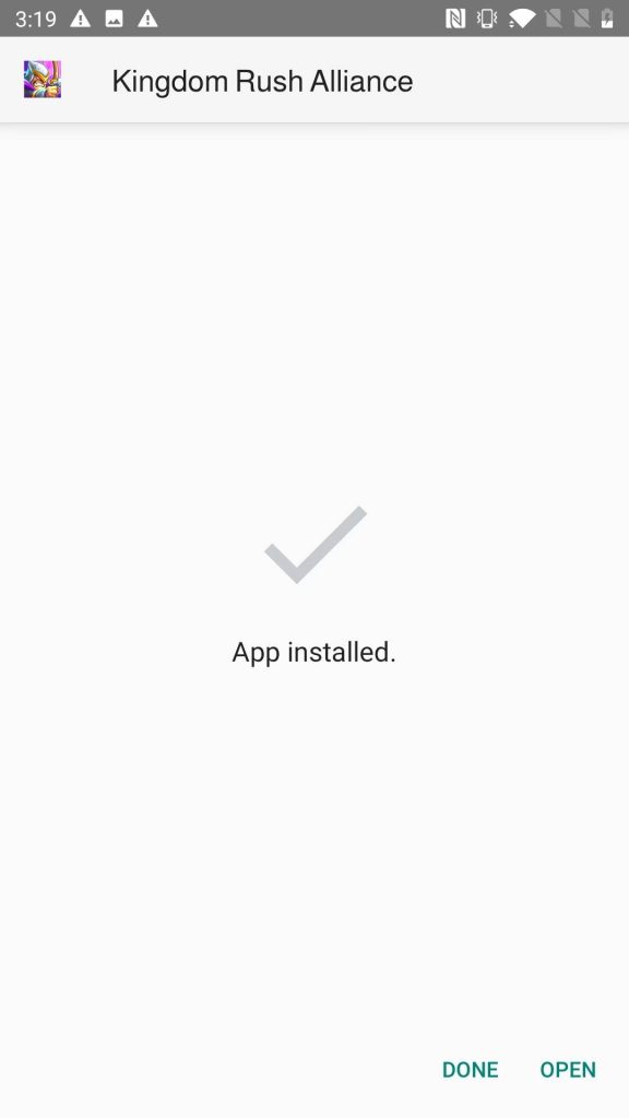 Kingdom Rush Alliance APK installed