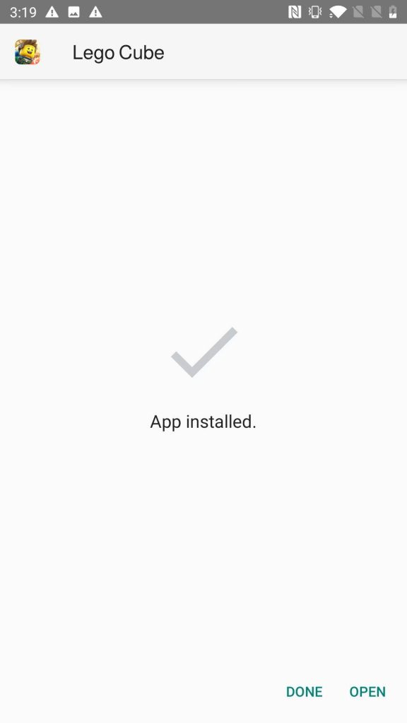 Lego Cube APK installed