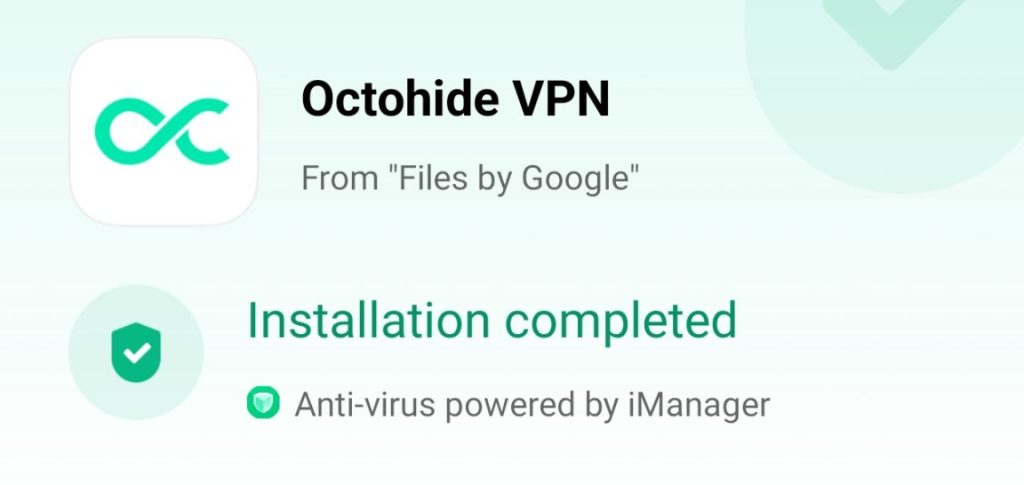 Octohide VPN APK installed