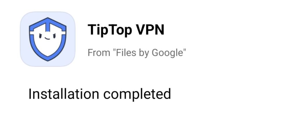 TipTop VPN APK installed