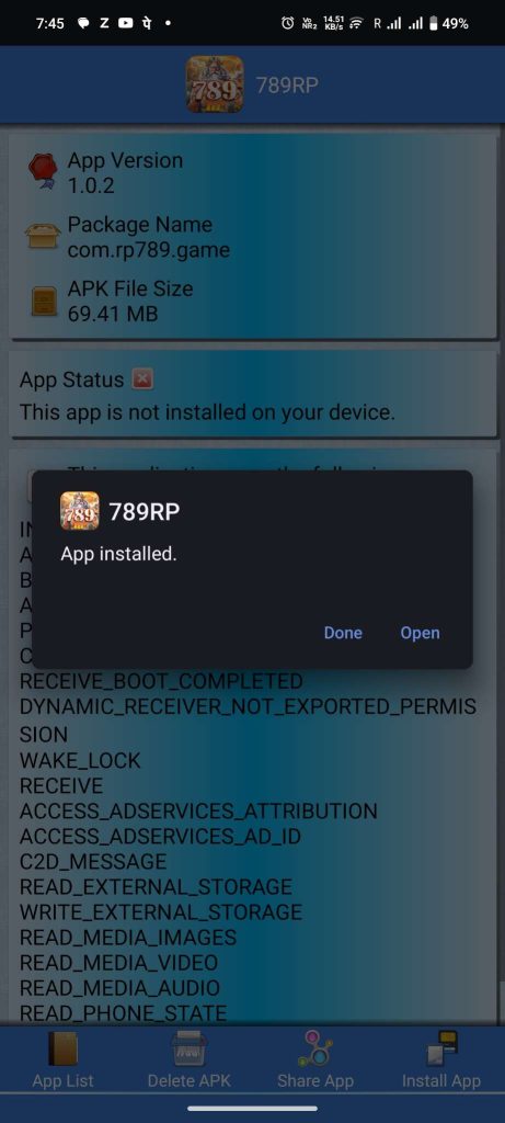 789RP APK installed