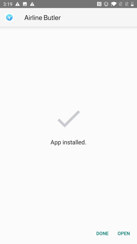 Airline Butler APK installed