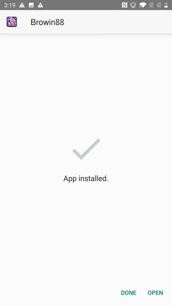 Browin88 APK installed