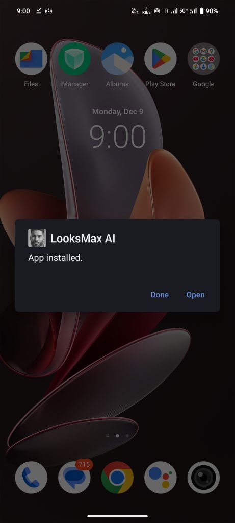 LooksMax AI APK installed