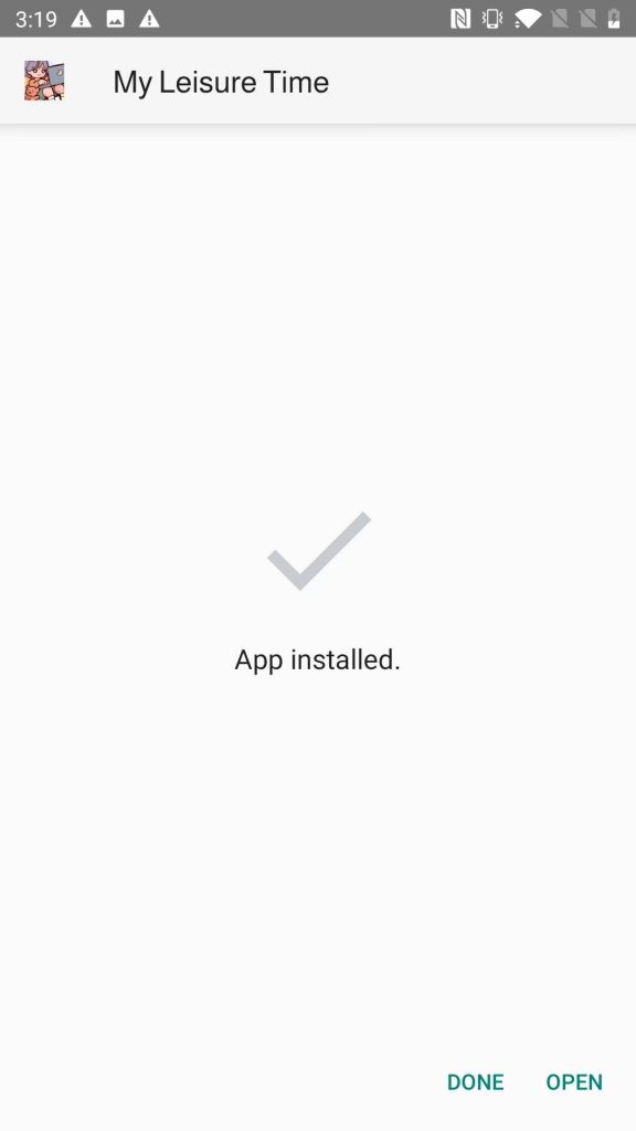 My Leisure Time APK installed