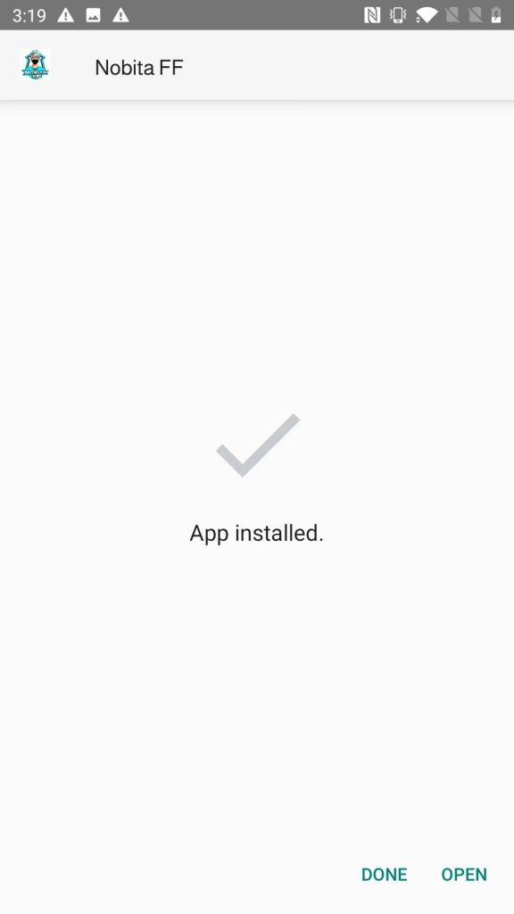 Nobita FF APK installed