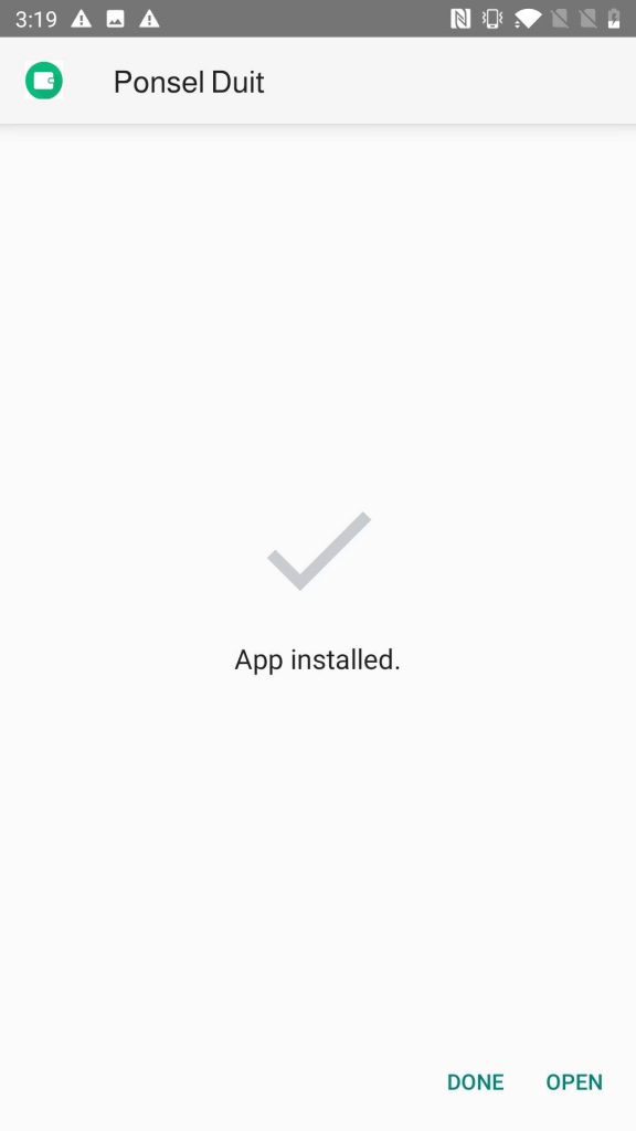 Ponsel Duit APK installed