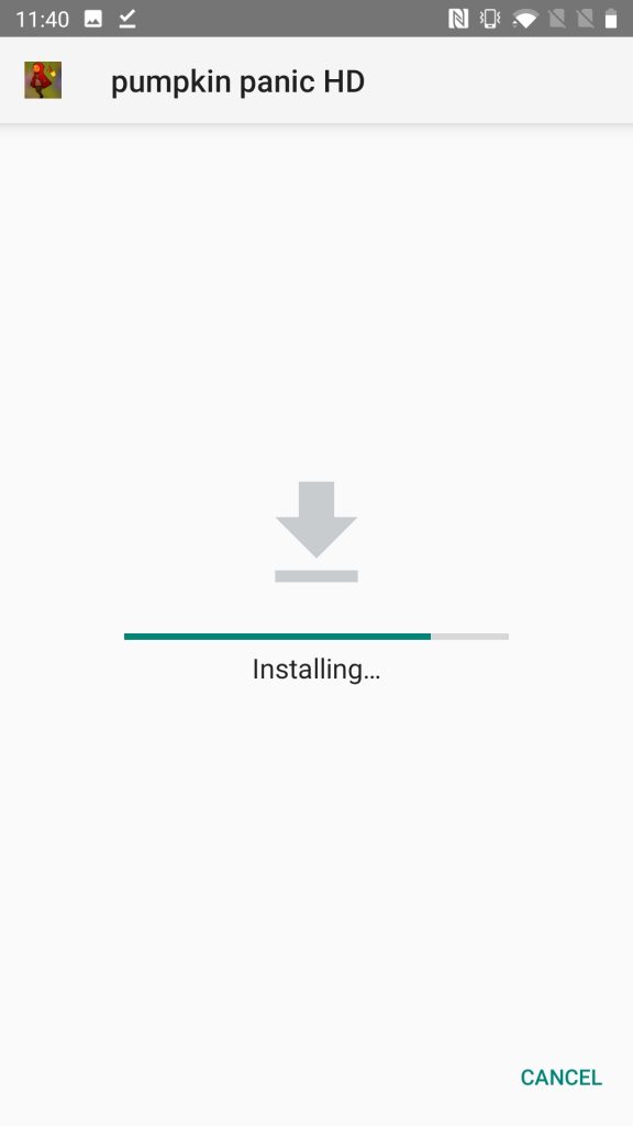 Pumpkin Panic APK installing