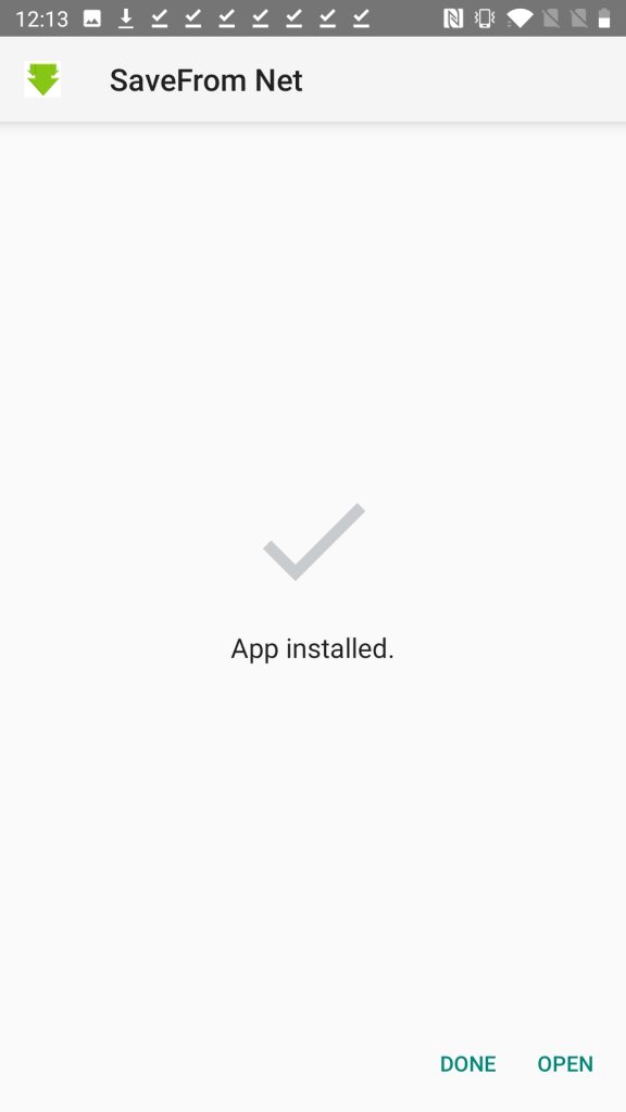 SaveFrom.net APK installed