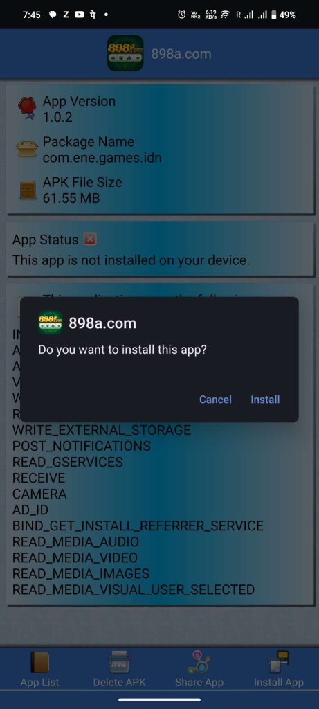 install 898A Slot APK