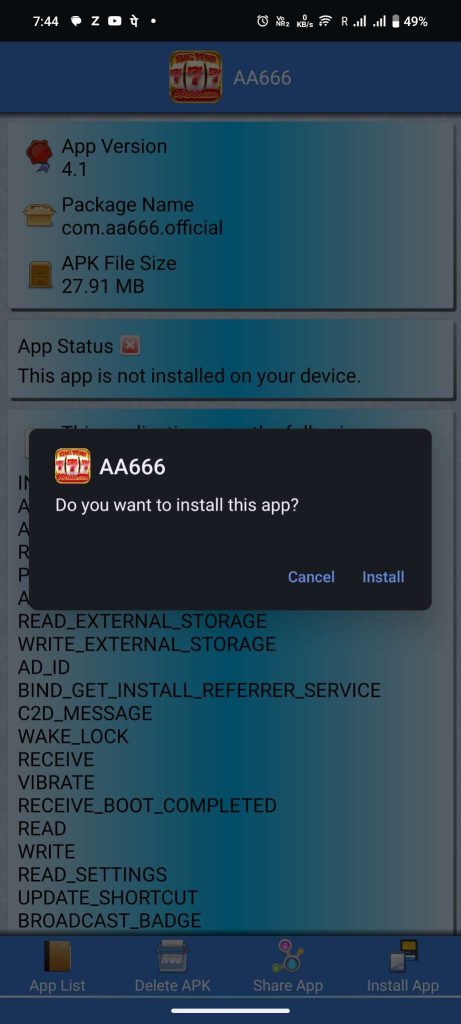 install AA666 Slot APK