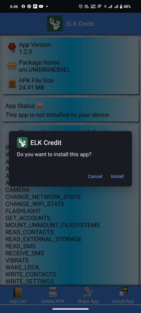 install Elk Credit APK