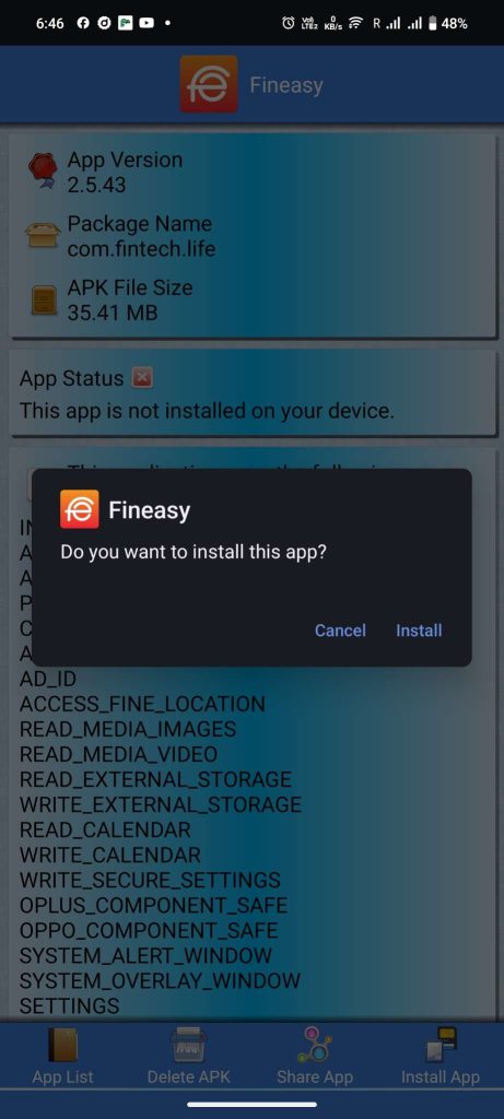 install Fineasy APK