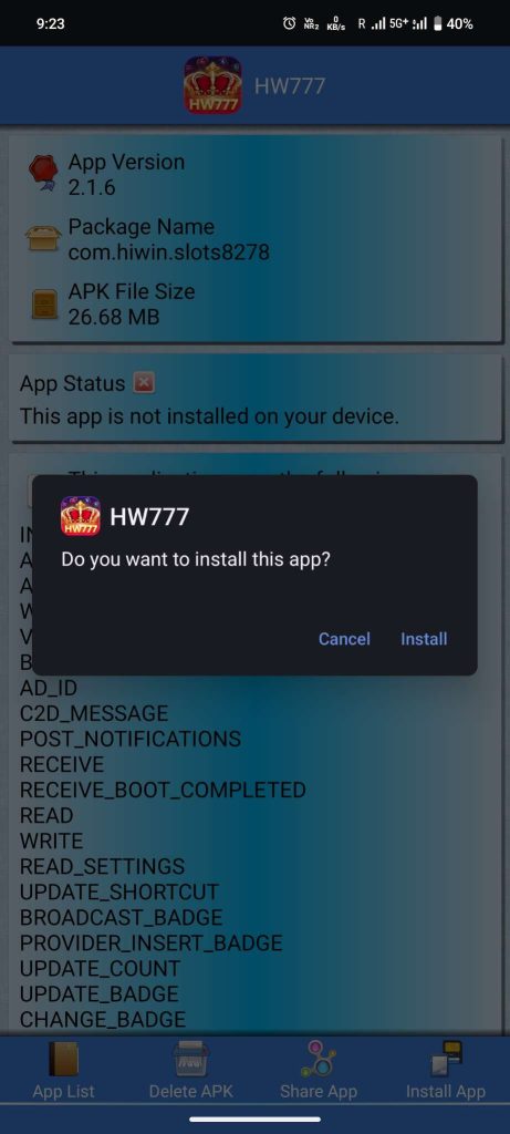 install HW777 APK