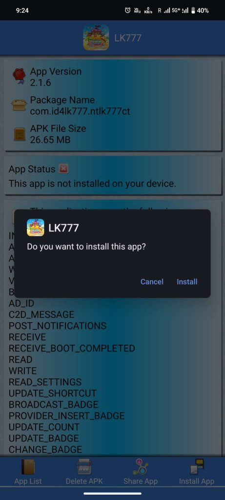 install LK777 APK