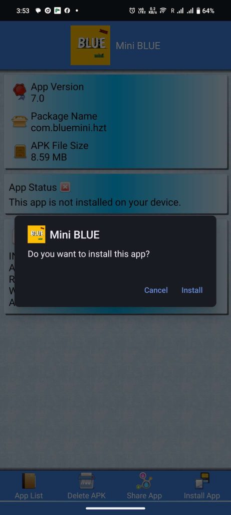 install Mini Blue APK