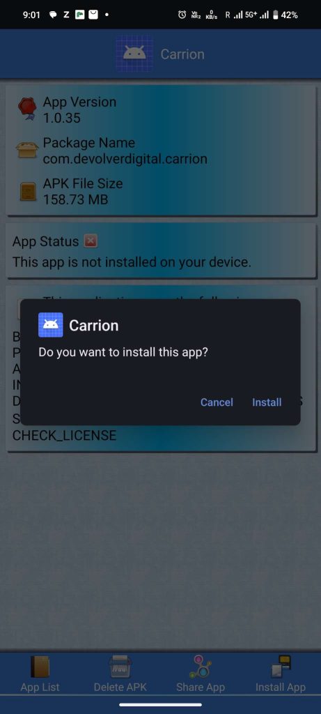 install Carrion APK