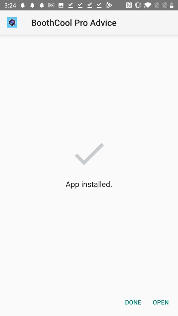 Boothcool APK installed