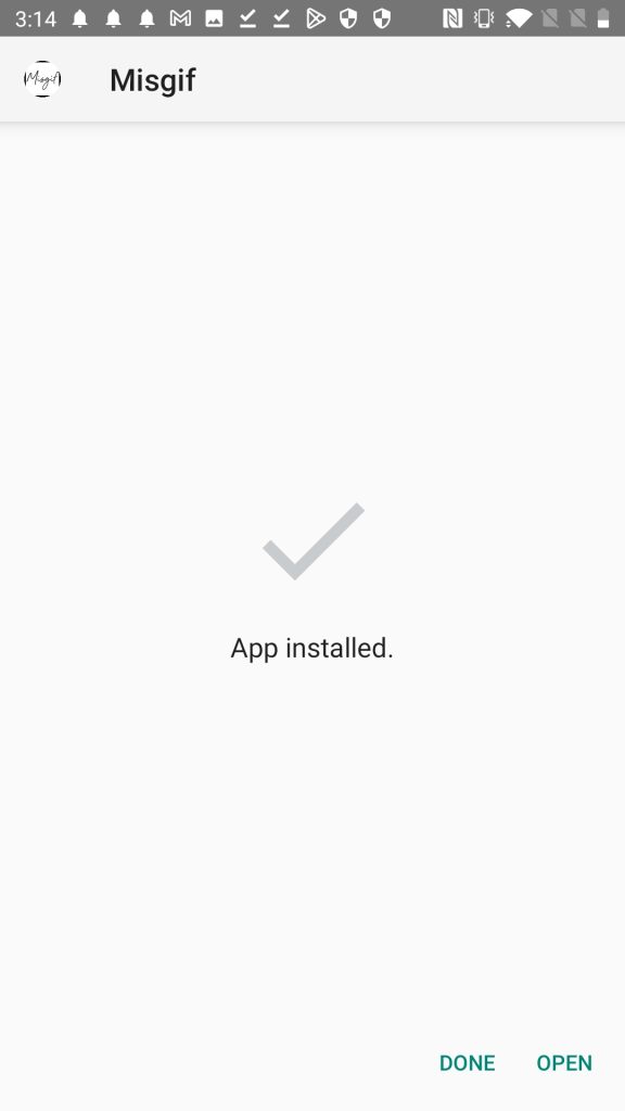 Misgif APK installed