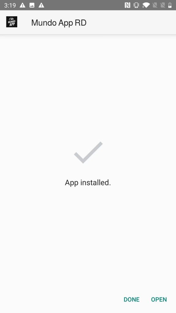 Mundo App RD APK installed