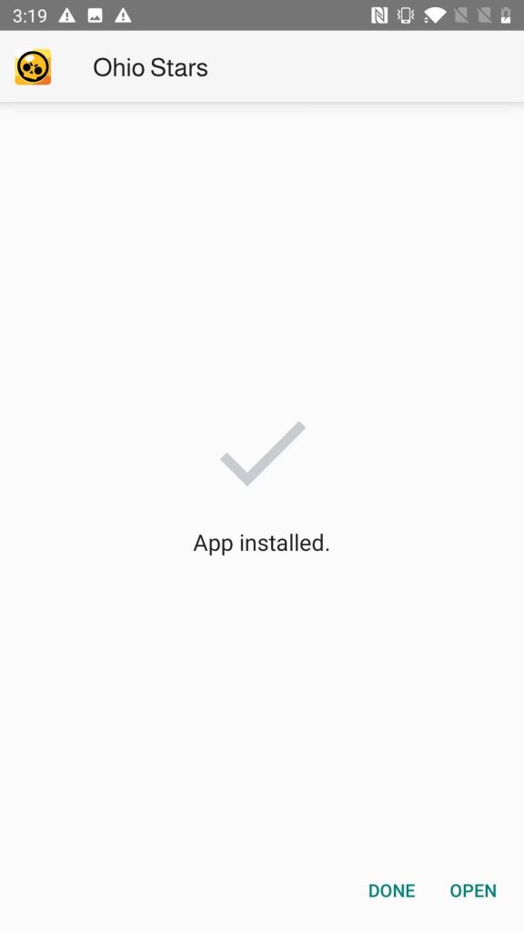 Ohio Stars APK installed