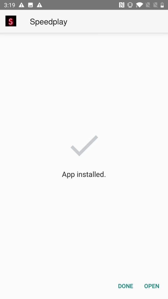 SpeedPlay APK installed