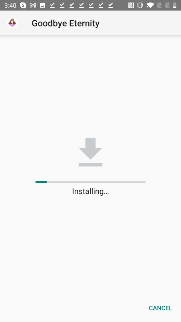 installing Goodbye Eternity APK